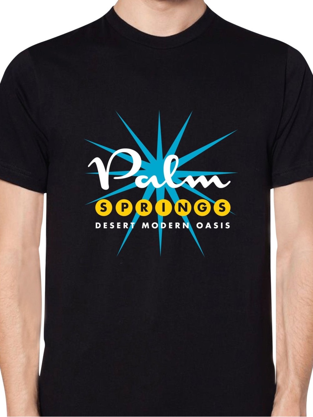 Palm Springs Desert Modern Oasis T-Shirt Black Large Unisex Casual Vacation